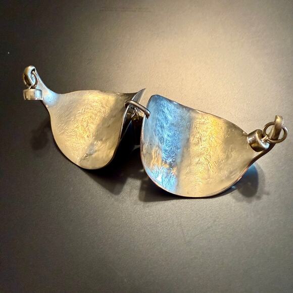 Artisan Bent Hammered Silverware Spoon Bracelet - Picture 4 of 11